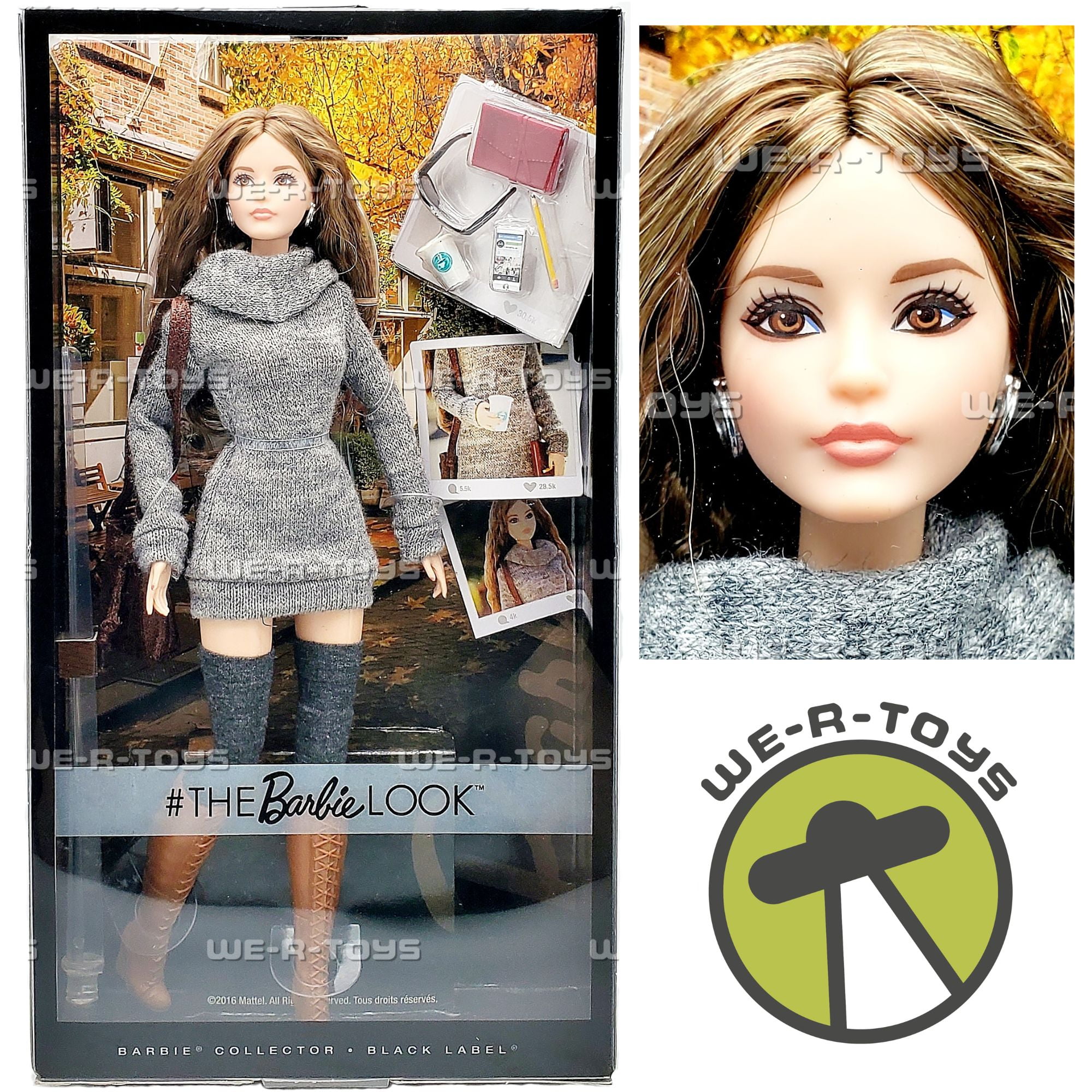 Barbie The Look Sweater Dress Doll 2016 Mattel DYX63