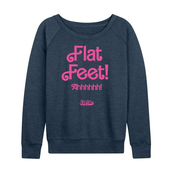 Barbie The Movie - Barbie Movie Flat Feet - Women's Lightweight French Terry Long Sleeve Shirt