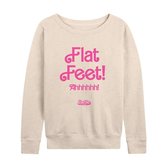 Barbie The Movie - Barbie Movie Flat Feet - Women's Lightweight French Terry Long Sleeve Shirt