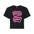 thumbnail image 1 of Barbie The Movie - Barbieland Real World This Way Signs - Juniors Cropped Cotton Blend T-Shirt, 1 of 5