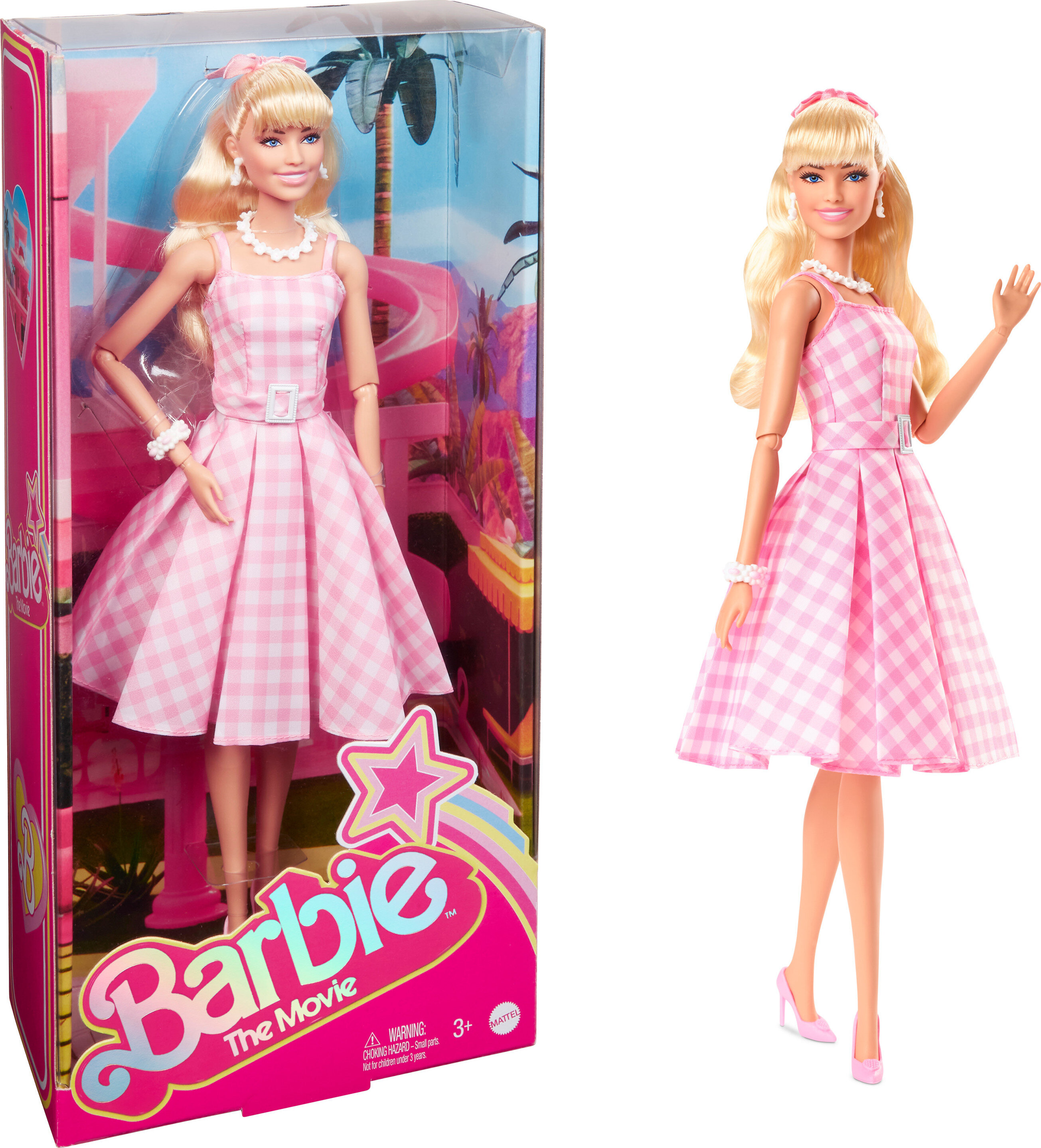 Barbie The Movie Collectible Doll, Margot Robbie as Barbie in Pink Gingham Dress, Toy for 3 Years and Up - image 1 of 8