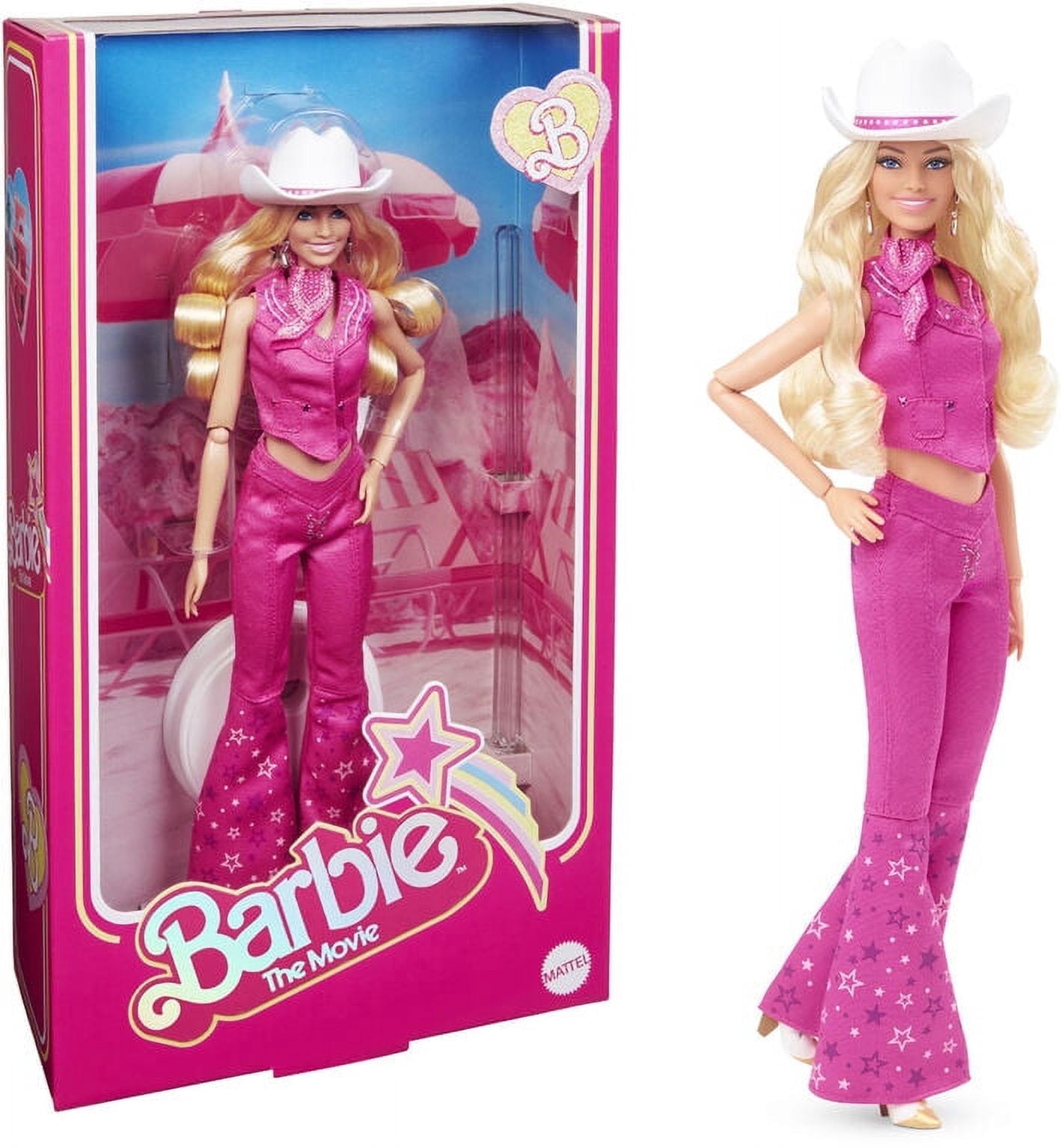 Barbie The Movie Collectible Doll, Margot Robbie as Barbie in Pink Western Outfit