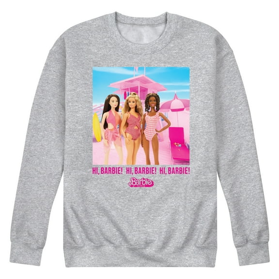 Barbie The Movie - Hi Barbie Beach - Men's Crew Neck Fleece Pullover