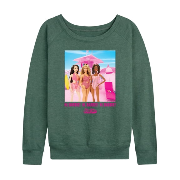 Barbie The Movie - Hi Barbie Beach - Women's Lightweight French Terry Long Sleeve Shirt