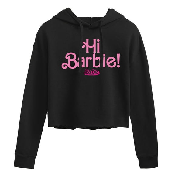 Barbie The Movie - Hi Barbie - Juniors Cropped Pullover Hoodie
