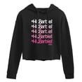 thumbnail image 1 of Barbie The Movie - Hi Barbie Stacked - Juniors Cropped Pullover Hoodie, 1 of 5