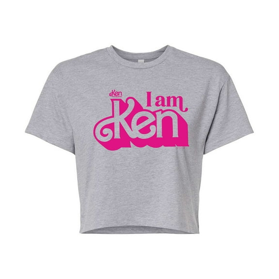 Barbie The Movie - I Am Ken - Juniors Cropped Cotton Blend T-Shirt