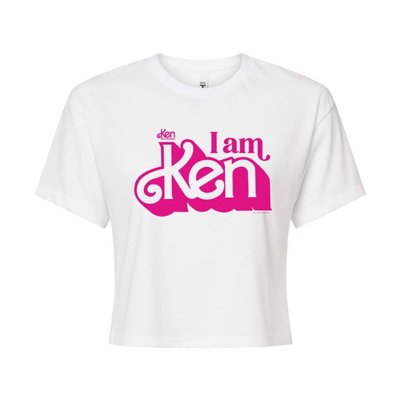 Barbie The Movie - I Am Ken - Juniors Cropped Cotton Blend T-Shirt