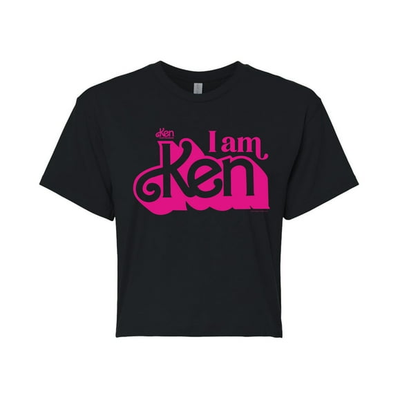 Barbie The Movie - I Am Ken - Juniors Cropped Cotton Blend T-Shirt