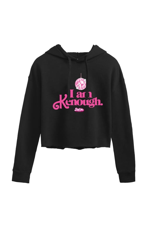 The Movie - I Am Kenough Disco Ball - Juniors Cropped Pullover Hoodie