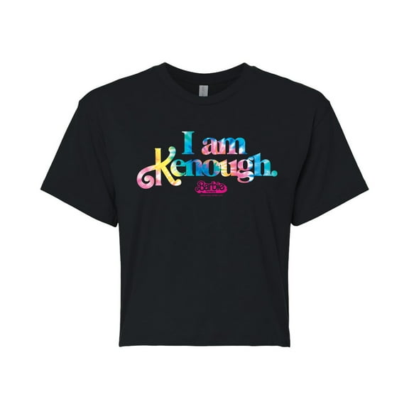 Barbie The Movie - I Am Kenough Full  - Juniors Cropped Cotton Blend T-Shirt