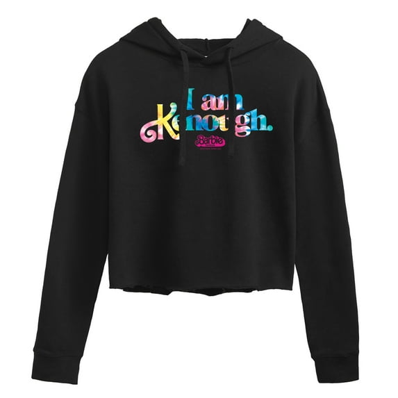 Barbie The Movie - I Am Kenough Full - Juniors Cropped Pullover Hoodie