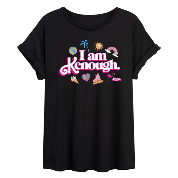 Barbie The Movie - I Am Kenough Icons - Juniors Ideal Flowy Muscle T-Shirt