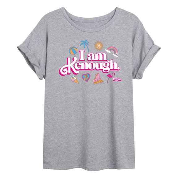 Barbie The Movie - I Am Kenough Icons - Juniors Ideal Flowy Muscle T-Shirt