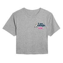 Barbie The Movie - I Am Kenough - Juniors Cropped Cotton Blend T-Shirt