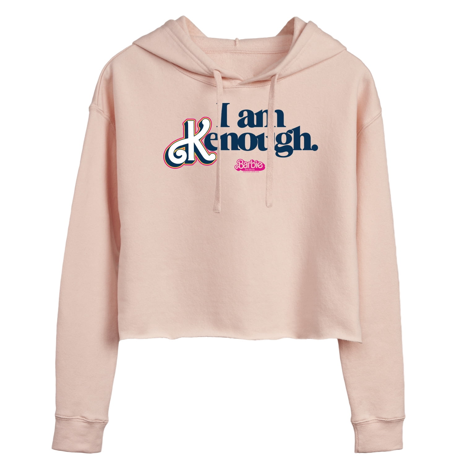 Barbie The Movie - I Am Kenough - Juniors Cropped Pullover Hoodie ...