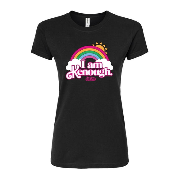 Barbie The Movie - I Am Kenough Rainbow Clouds - Juniors Fitted Graphic T-Shirt