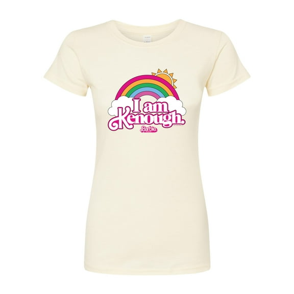 Barbie The Movie - I Am Kenough Rainbow Clouds - Juniors Fitted Graphic T-Shirt
