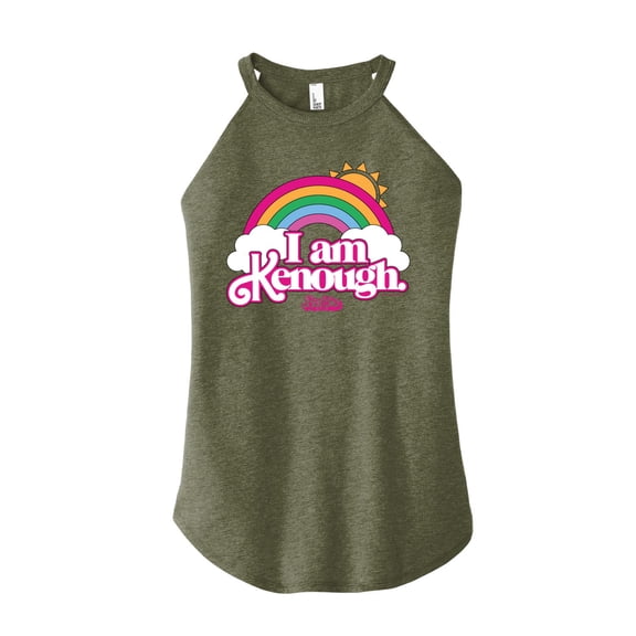 Barbie The Movie - I Am Kenough Rainbow Clouds - Juniors High Neck Tank Top