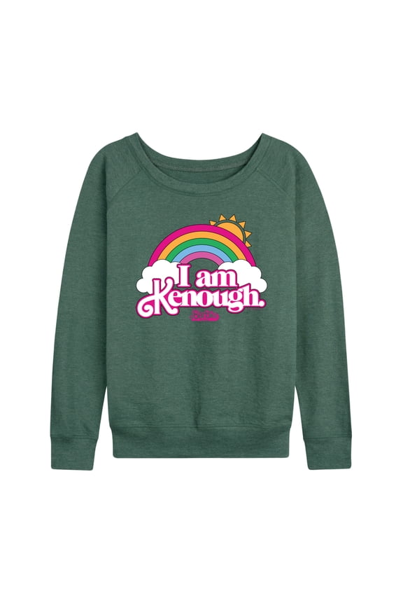 The Movie - I Am Kenough Rainbow Clouds - Women's Lightweight French Terry Long Sleeve Shirt