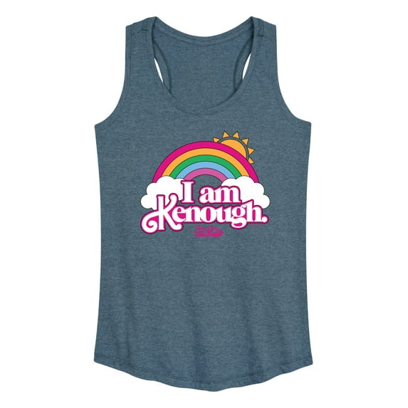 Barbie The Movie - I Am Kenough Rainbow Clouds - Women's Racerback Tank Top