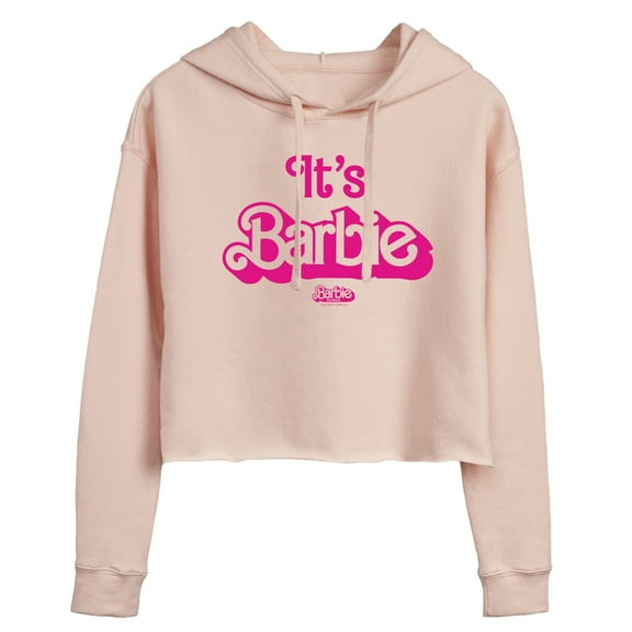 Barbie The Movie - It's Barbie Pink - Juniors Cropped Pullover Hoodie