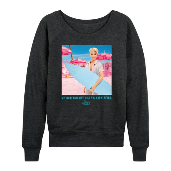 Barbie The Movie - Ken My Job Is Beach - Women's Lightweight French Terry Long Sleeve Shirt