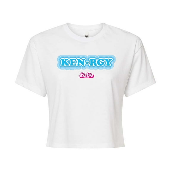 Barbie The Movie - Kenrgy Blue - Juniors Cropped Cotton Blend T-Shirt
