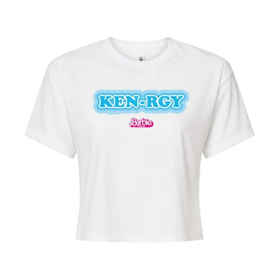 Barbie The Movie - Kenrgy Blue - Juniors Cropped Cotton Blend T-Shirt