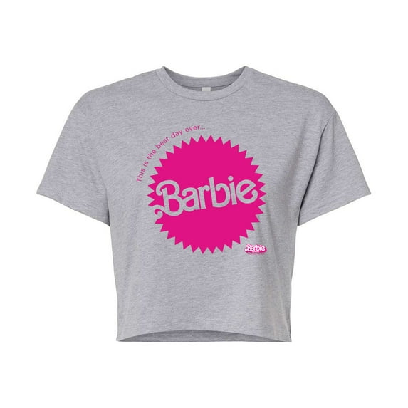 Barbie The Movie - Mattel Barbie Burst - Juniors Cropped Cotton Blend T-Shirt
