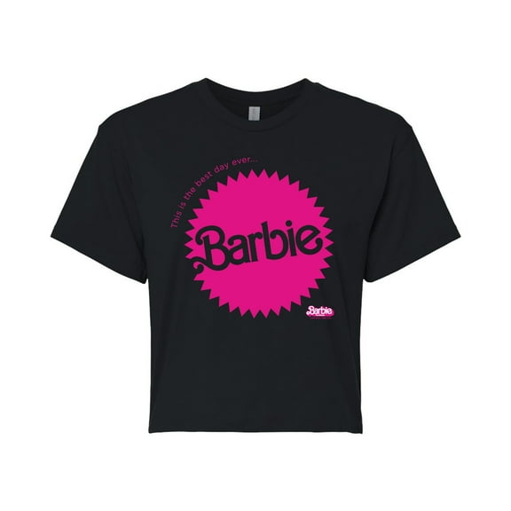 Barbie The Movie - Mattel Barbie Burst - Juniors Cropped Cotton Blend T-Shirt