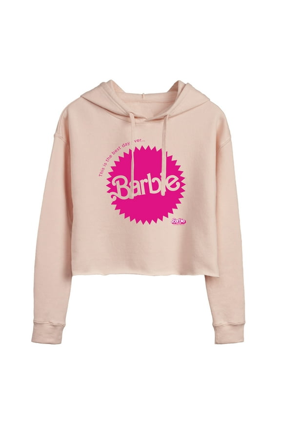 The Movie - Mattel Barbie Burst - Juniors Cropped Pullover Hoodie