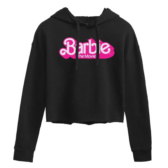 Barbie The Movie - Movie Logo  - Juniors Cropped Pullover Hoodie