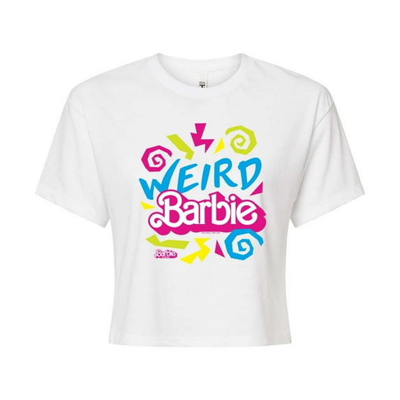 Barbie The Movie - Weird Barbie - Juniors Cropped Cotton Blend T-Shirt
