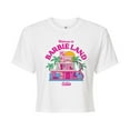 thumbnail image 1 of Barbie The Movie - Welcome To Barbie Land - Juniors Cropped Cotton Blend T-Shirt, 1 of 5