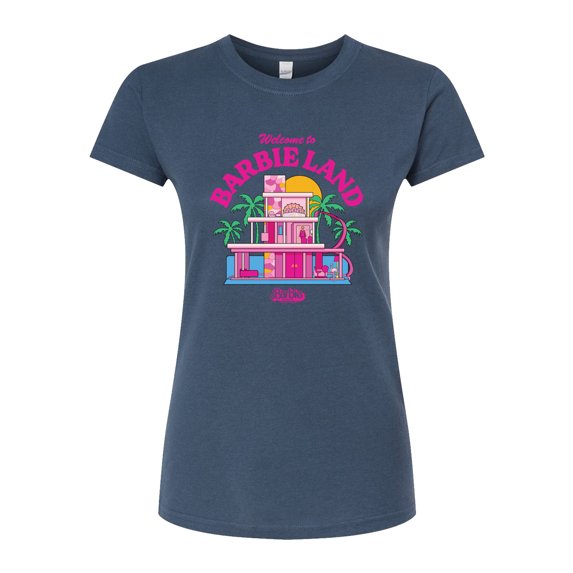 Barbie The Movie - Welcome To Barbie Land - Juniors Fitted Graphic T-Shirt