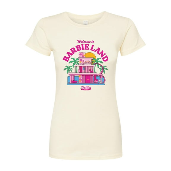 Barbie The Movie - Welcome To Barbie Land - Juniors Fitted Graphic T-Shirt