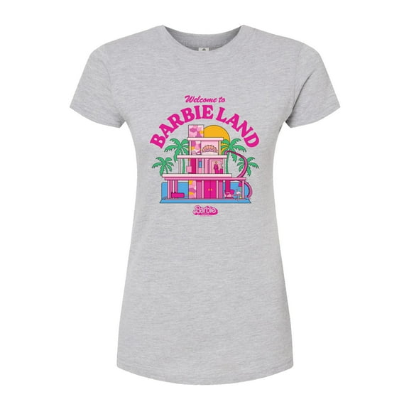 Barbie The Movie - Welcome To Barbie Land - Juniors Fitted Graphic T-Shirt