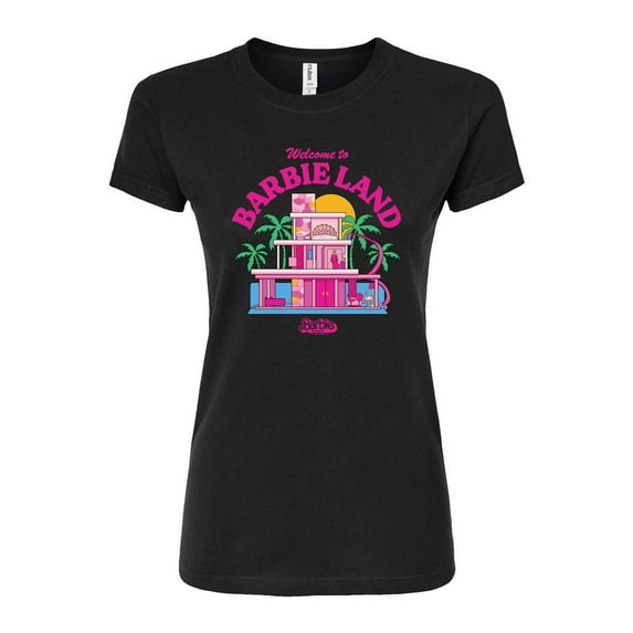 Barbie The Movie - Welcome To Barbie Land - Juniors Fitted Graphic T-Shirt