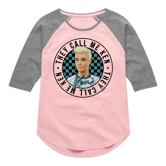Barbie - They Call Me Ken - Retro Circle - Toddler And Youth Girls Raglan Graphic T-Shirt