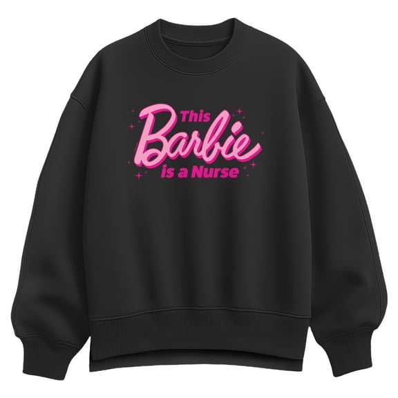 Barbie - This Barbie Is A Nurse  - Women's Drop Shoulder Crew Neck Sweatshirt