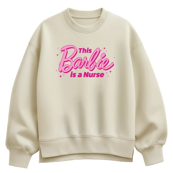 Barbie - This Barbie Is A Nurse - Women's Drop Shoulder Crew Neck Sweatshirt