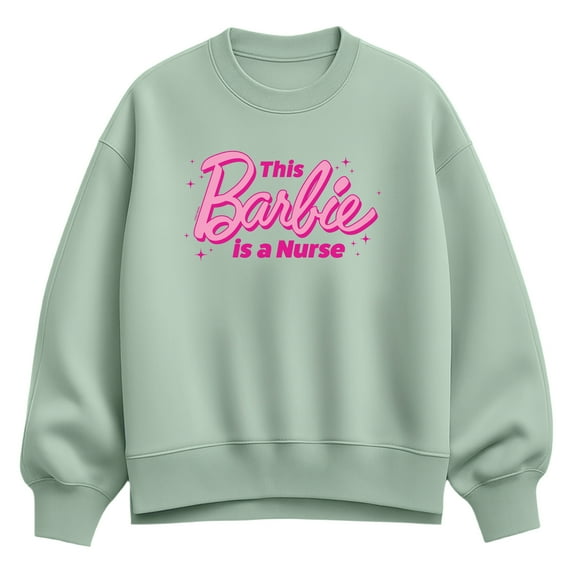 Barbie - This Barbie Is A Nurse - Women's Drop Shoulder Crew Neck Sweatshirt
