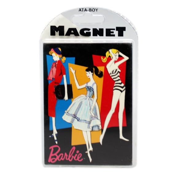 2pcs Barbie Three Different Outfits Black Background Rectangle Magnet