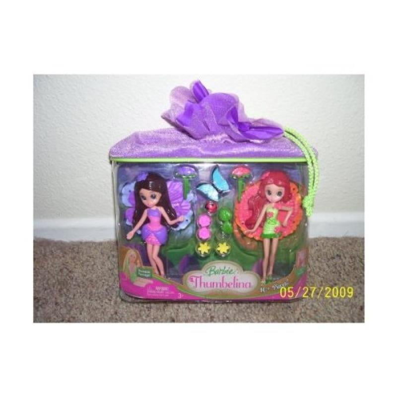 Barbie Thumbelina Mini Doll Set includes Jenessa and her Best Friend 10+ piece set Reusable Carry Bag
