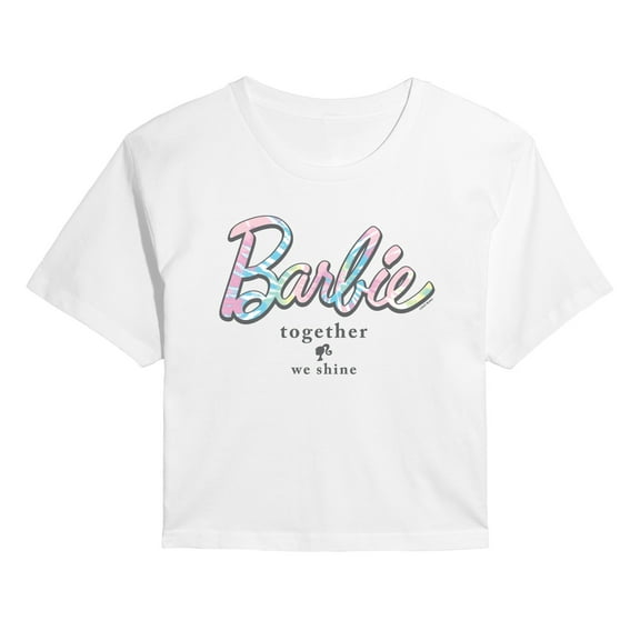 Barbie - Tie Dye Barbie - Juniors Cropped Short Sleeve Graphic T-Shirt
