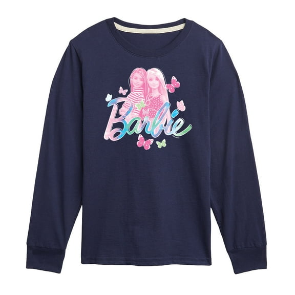 Barbie - Tie Dye Barbie and Butterflies - Toddler And Youth Long Sleeve Graphic T-Shirt