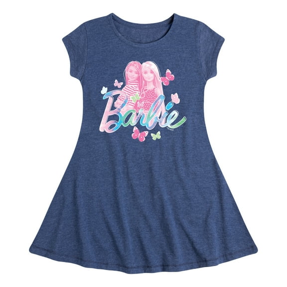 Barbie - Tie Dye and Butterflies Flutter Around Barbie - Toddler And Youth Girls Fit And Flare Dress