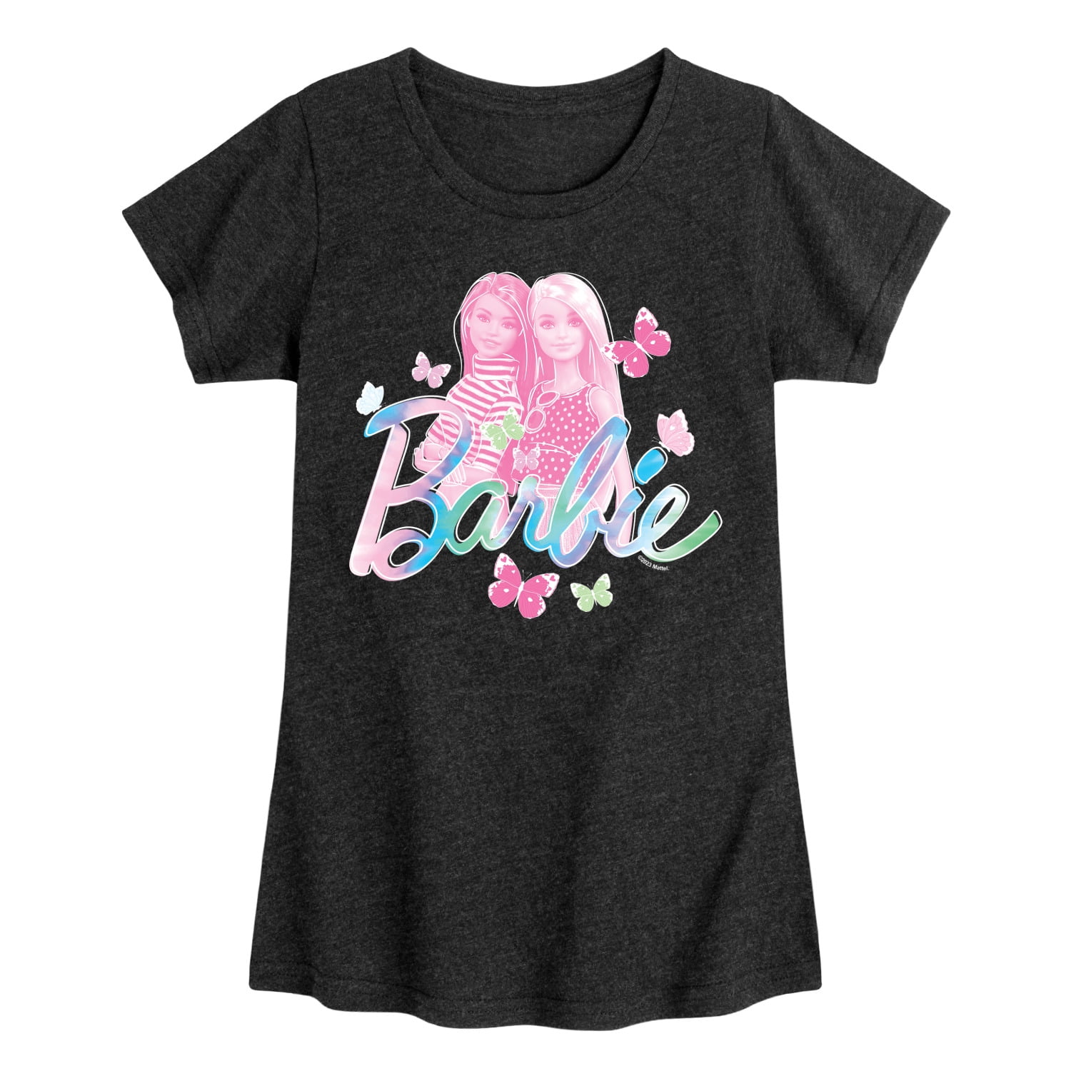 Barbie Tie Dye and Butterflies Flutter Around Barbie Toddler And Youth Girls Raglan Graphic T Shirt
