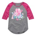 thumbnail image 1 of Barbie - Tie Dye and Butterflies Flutter Around Barbie - Toddler And Youth Girls Raglan Graphic T-Shirt, 1 of 4